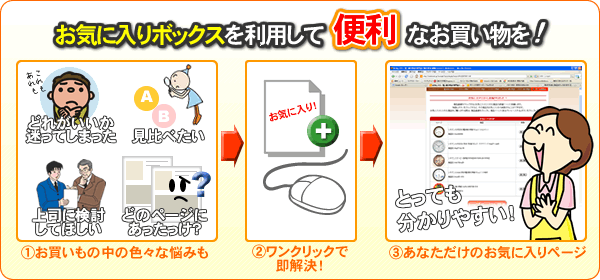お気に入りボックスを利用して便利なお買い物を!