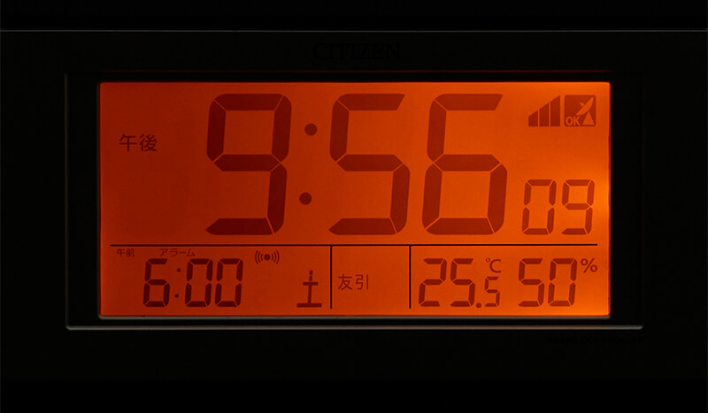 RHYTHM(リズム)　電波目覚まし時計　 置時計 デジタル　8RZ161SR07 フィットウェーブD161 ライト