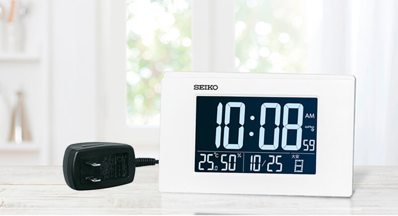 SEIKO セイコー デジタル 電波 置き時計 dl215w