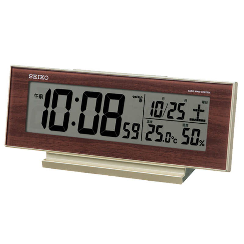 セイコー（SEIKO）温湿度表示付きデジタル電波クロック置き時計 SQ788B