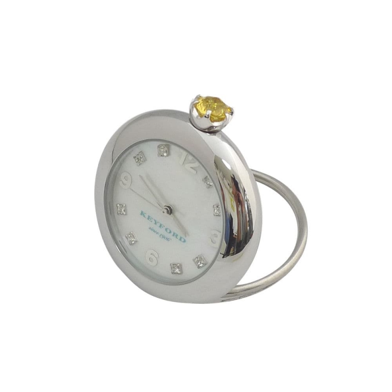 KEYFORD キーフォード Ring Birth Clock 誕生石 置き時計 スワロフスキー・シトリン 11月