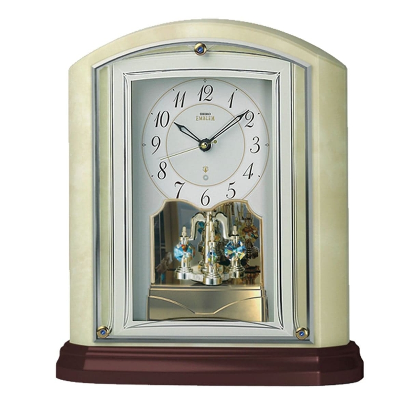 SEIKO EMBLEM（セイコー エムブレム）回転飾り付 電波置き時計 オニキス・クロック　HW590M