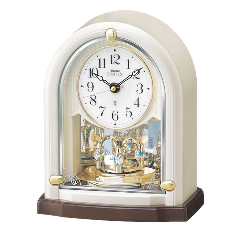 SEIKO EMBLEM（セイコー エムブレム）回転飾り付 電波置き時計　HW593W　白