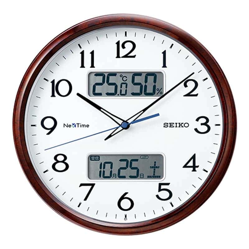 SEIKO セイコー ネクスタイム(液晶表示付)  電波掛け時計　ZS252B
